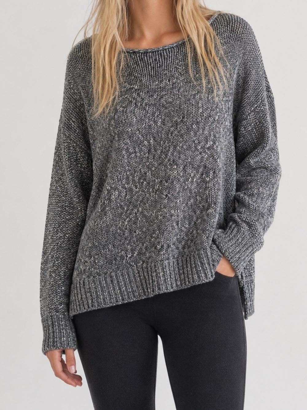 Vince Grey Knit Pullover Sweater Small
